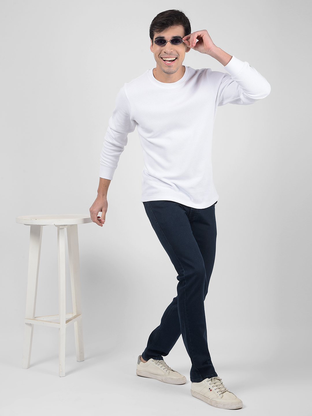 Numero Uno Men Solid Dark Blue Jeans